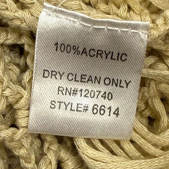 Mystree Boho Crochet Fringe Vest Open Knit Festival Duster Medium - Picture 3 of 6